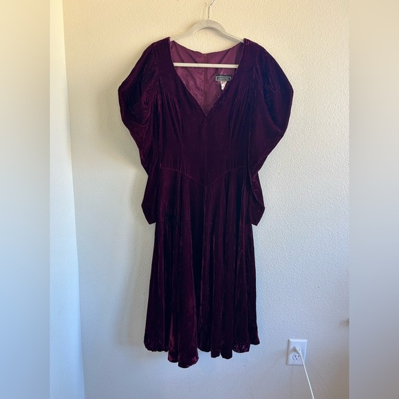 Casadei Dresses & Skirts - Vintage Casadei Velvet Victorian Edwardian Formal Dress Cosplay Red Purple